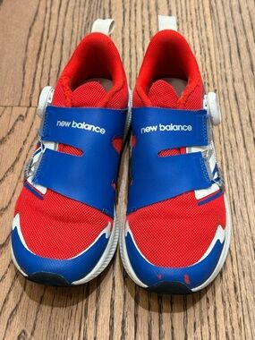 New Balance Kids Red and Blue Hook-and-Loop Athletic Sneakers